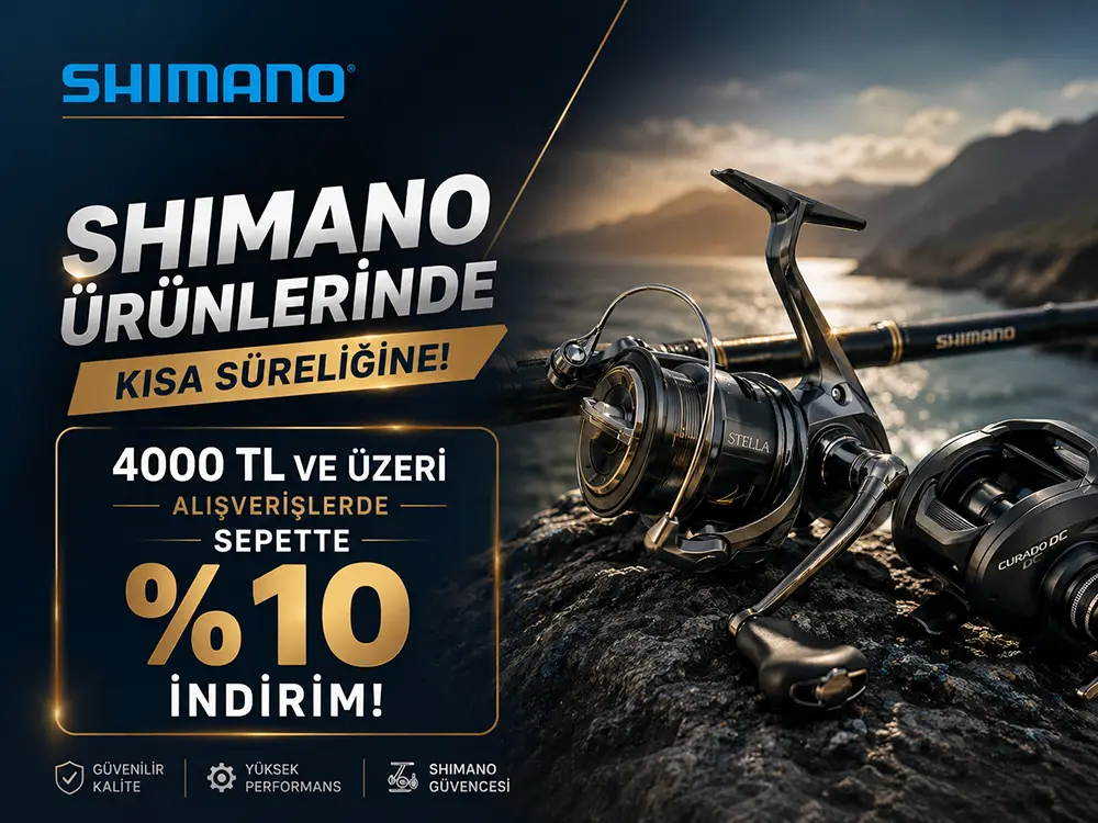 Shimano Markalı Ürünlerden 4000₺ Ve Üzeri Alışverişe %10 İndirim