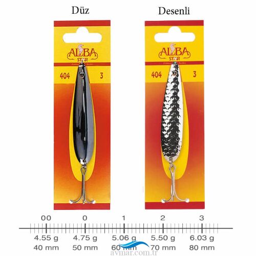 AlbaStar 404 Lüfer Düz Desen Olta Kaşık - Albastar (1)