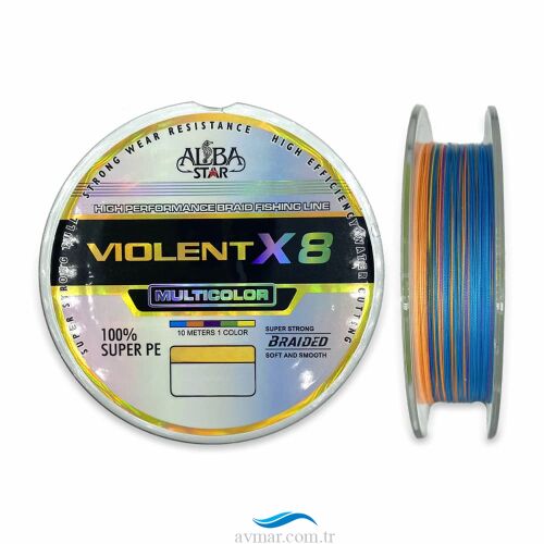 Albastar Violent 8x Pe 300m Multicolor Örgü İp Misina - Albastar