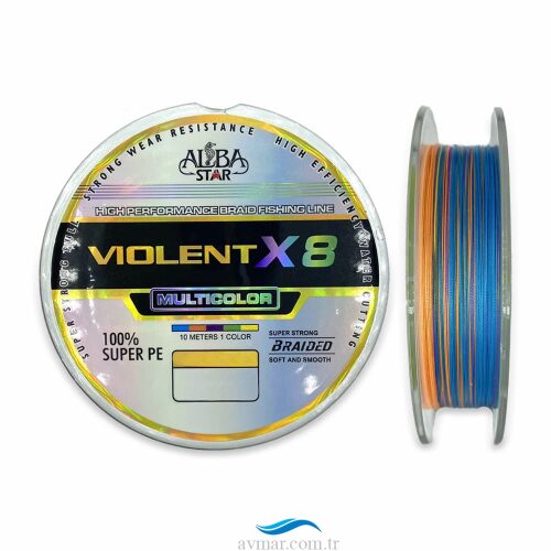 Albastar Violent 8x Pe 300m Multicolor Örgü İp Misina - 1