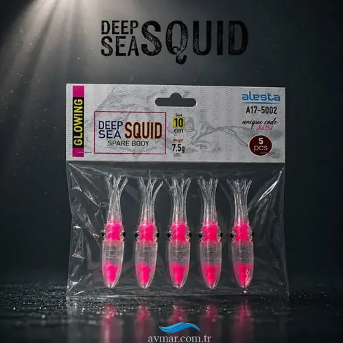 Alesta Deep Sea Squid Body X6152 10cm Glow Pink (1)