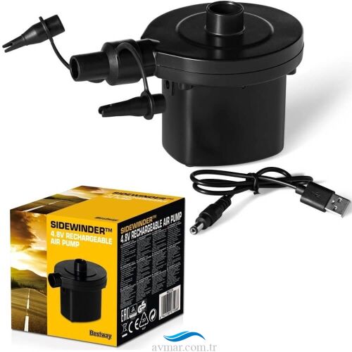 Bestway 62130 Sidewinder 4.8V Şarj Edilebilir Pompa
