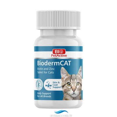 Bio Petactive Bioderm Kediler İçin Biotin Ve Çinko Tableti 100 Adet - 1