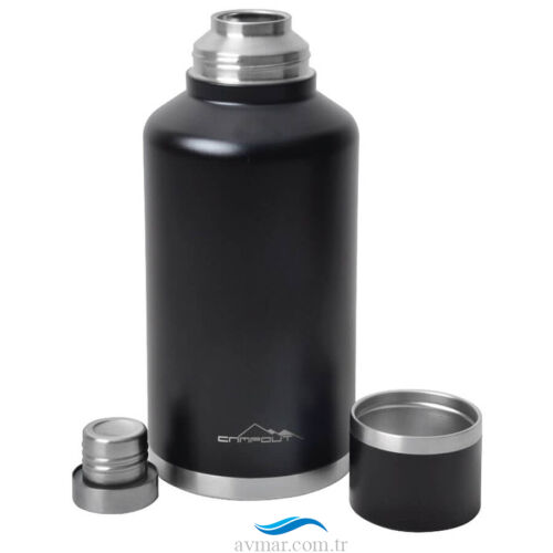 Campout Çift Katmanlı Termos 2000ml Siyah - 3