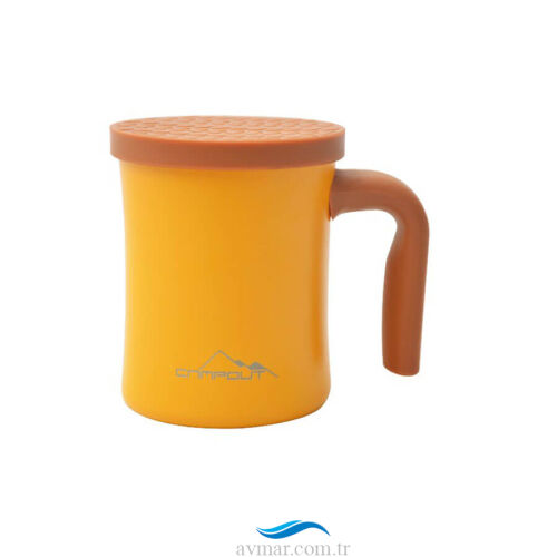 Campout Çift Katmanlı Termos Kupa Sarı - Campout