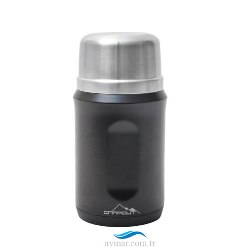 Campout Çift Katmanlı Yemek Termosu 600ml Siyah - Campout