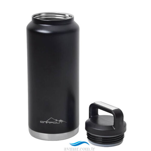 Campout Çift Katmanlı Yemek ve Buz Termosu 1000ml Siyah - 2