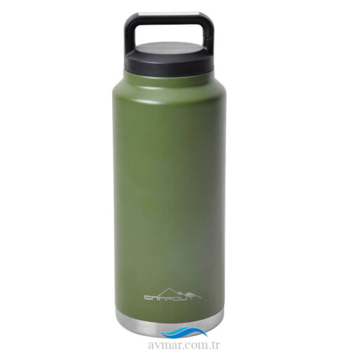 Campout Çift Katmanlı Yemek ve Buz Termosu 1000ml Yeşil - Campout