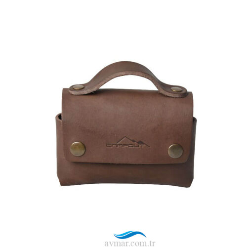 Campout Mini Deri Kamp Çantası Baharatlık K.kahverengi