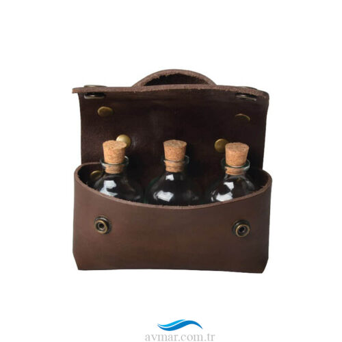 Campout Mini Deri Kamp Çantası Baharatlık K.kahverengi (1)