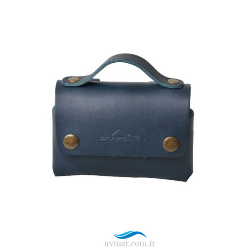 Campout Mini Deri Kamp Çantası Baharatlık Mavi