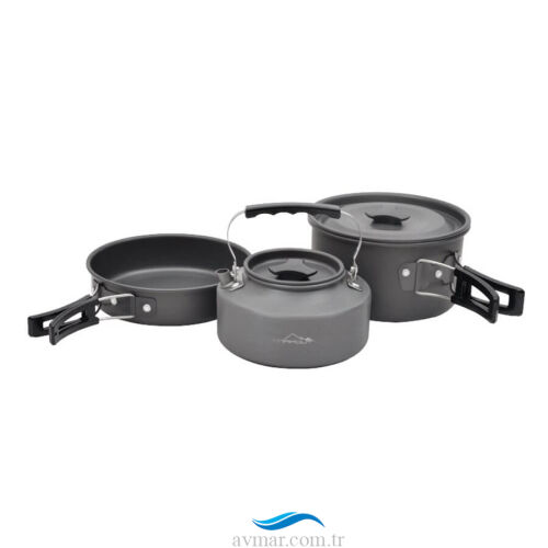 Campout Üçü Bir Arada Tencere Tava Ve Çaydanlık Seti