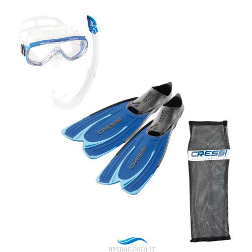 Cressi Agua-Onda-Mexico Palet Maske Şnorkel Set Blue