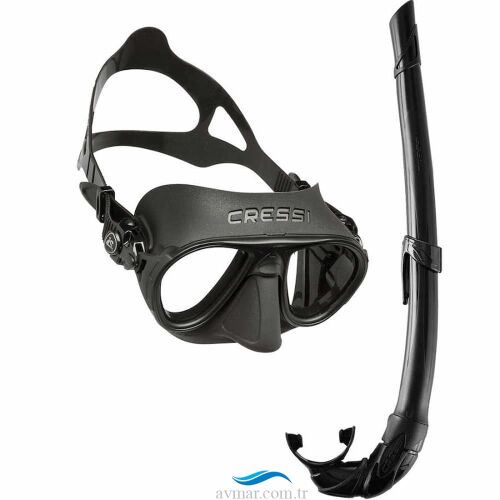 Cressi Calibro Maske Corsica Şnorkel Seti Black