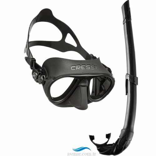 Cressi Calibro Maske Corsica Şnorkel Seti Black