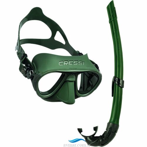 Cressi Calibro Maske Corsica Şnorkel Seti Green - 1