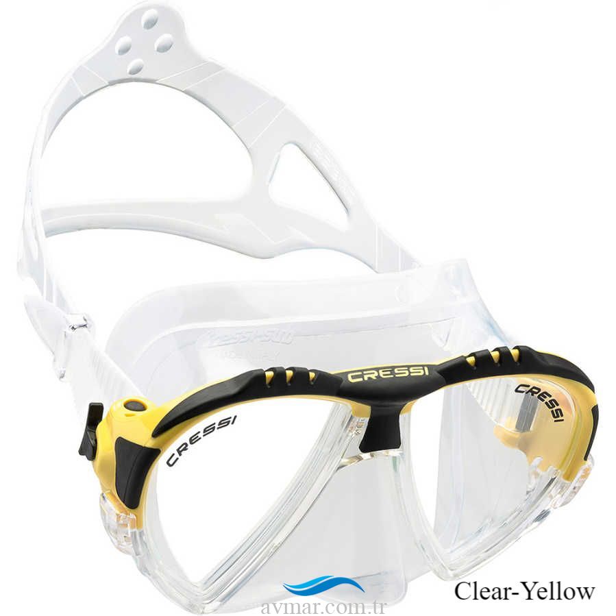 Cressi Matrix Dalış Maskesi Clear-Yellow