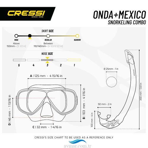 Cressi Onda Maske Mexico Şnorkel Seti Black-Black - 2