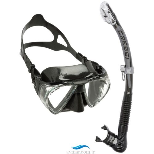 Cressi Penta - Alpha Maske Şnorkel Seti Clear-Blue