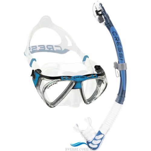Cressi Penta - Alpha Maske Şnorkel Seti Black - Black - 1