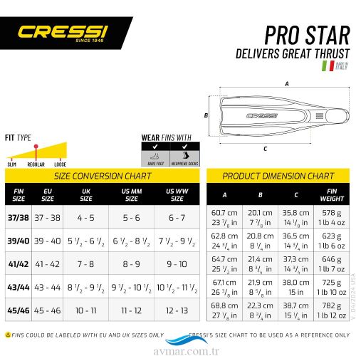 Cressi Pro Star Yellow Dalış Paleti - 3