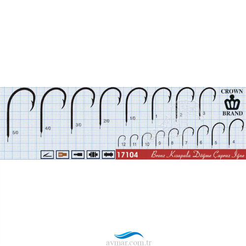 Crown 17104 Bronz Çapraz Olta İğnesi 100lü - 4