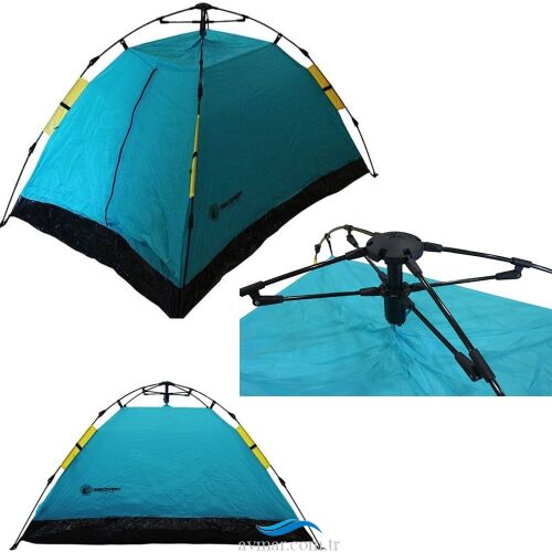 Discovery 2 Kişilik Otomatik Tek Kat Mavi-Sarı Çadır (1)