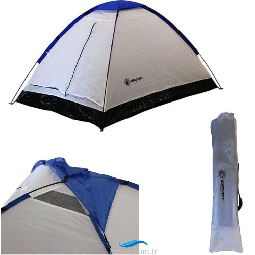 Discovery 2 Kişilik Tek Kat Beyaz-Mavi Çadır