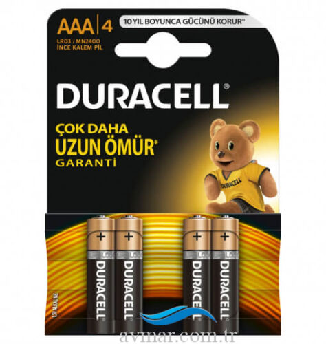 Duracell Alkalin AAA İnce Kalem Pil 4lü Paket
