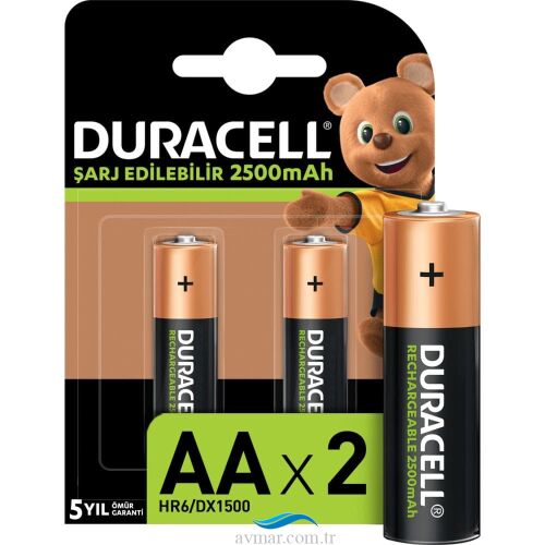 Duracell Şarj Edilebilir AA 1.2V 2500 mAh Kalem Pil 2li - Duracell