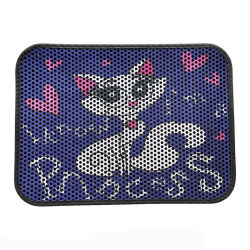 Elekli Desenli Kedi Tuvalet Önü Paspası Renk2 - 1