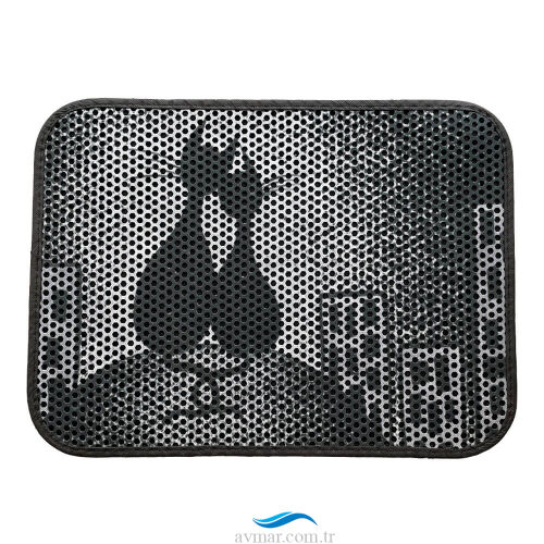 Elekli Desenli Kedi Tuvalet Önü Paspası Renk3 - Sagoo