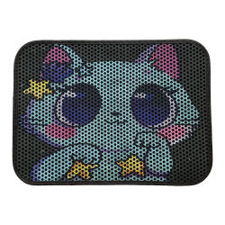 Elekli Desenli Kedi Tuvalet Önü Paspası Renk4 - 1