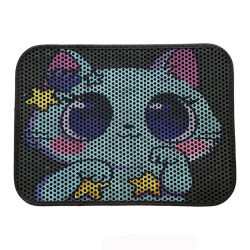 Elekli Desenli Kedi Tuvalet Önü Paspası Renk4 - 1