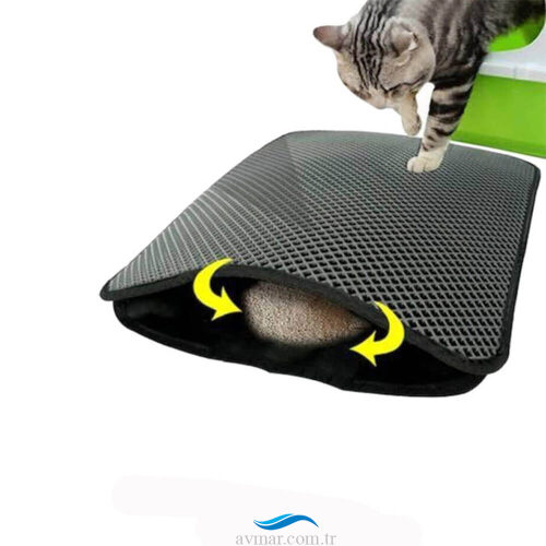 Elekli Desenli Kedi Tuvalet Önü Paspası Renk4 (1)