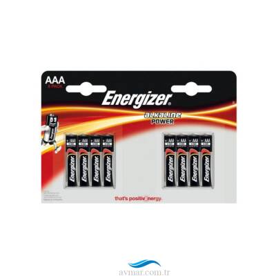 Energizer Alkalin Power AAA İnce Kalem Pil 8 Li Paket - 1