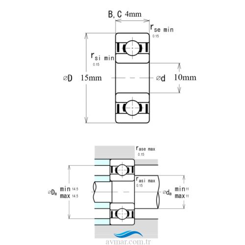 Ezo 6700H ZZ Minyatür Rulman 10x15x4 - 3