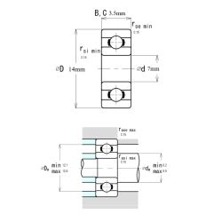 Ezo 687H Minyatür Rulman Kapaksız 7x14x3.5 - 4