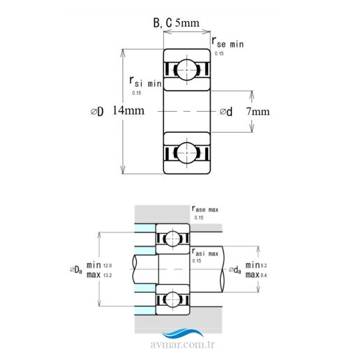 Ezo 687H ZZ Minyatür Rulman 7x14x5 - 3