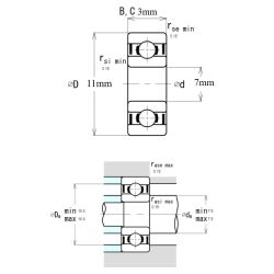 Ezo Smr 117 ZZ Minyatür Rulman 7x11x3 - 3