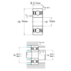 Ezo Smr 95 ZZ Minyatür Rulman 5x9x3 - 3