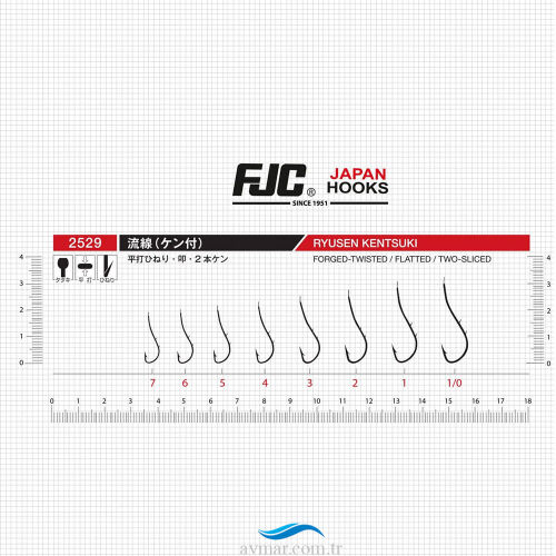 FJC 2529 Ryusen Two Sliced Black Nickel İğne - FJC HOOKS JAPON (1)