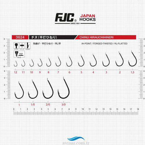 FJC 3624 Chinu Hirauchihneri Black Nikel İğne - FJC HOOKS JAPON (1)