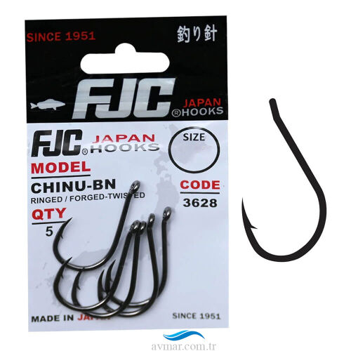 FJC 3628 Chinu Ringed Black Nikel İğne - FJC HOOKS JAPON