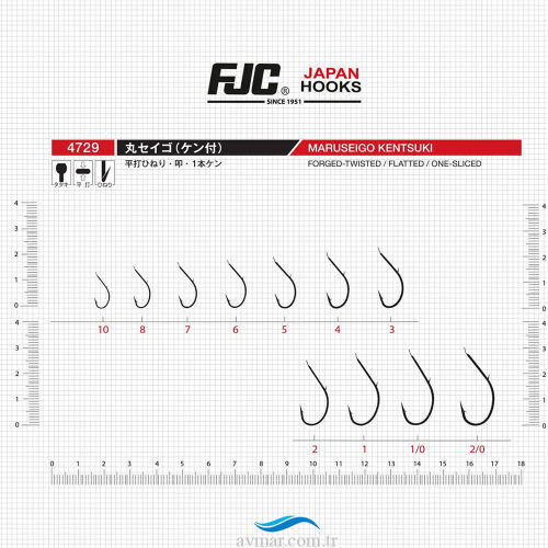 FJC 4729 Maruseigo Kentsuki Black Nikel İğne - FJC HOOKS JAPON (1)