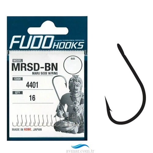 Fudo 4401 Maru Sode W/Ring Black Nikel İğne - FUDOHOOKS