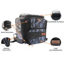 Fujin Black Camo Back Pack - Balıkçı Sırt Çantası - 3