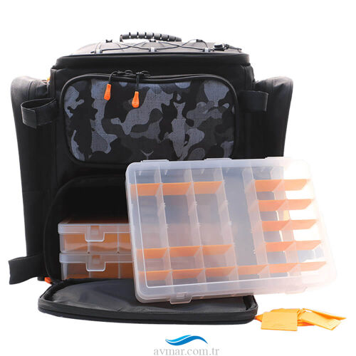 Fujin Black Camo Back Pack - Balıkçı Sırt Çantası (1)