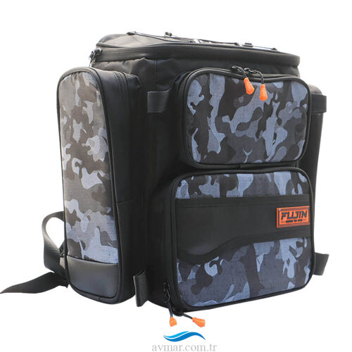 Fujin Black Camo Back Pack - Balıkçı Sırt Çantası