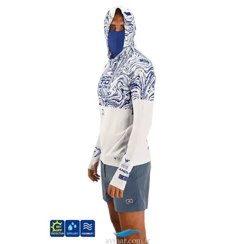 Fujin Pro Angler S26 Buff Hoodie Izohips White Blue